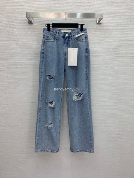 women's jeans fashion casual small cloth pattern decoration, high waist, thin and wide legs, perforated denim pants, Blue
women's jeans fashion casual small cloth pattern decoration, high waist, thin and wide legs, perforated denim pants, Blue