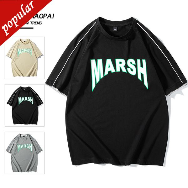 factory direct sales fashion trend short sleeves and summer men's loose printed casual round t-shirt cotton young top, White;black
factory direct sales fashion trend short sleeves and summer men's loose printed casual round t-shirt cotton young top, White;black