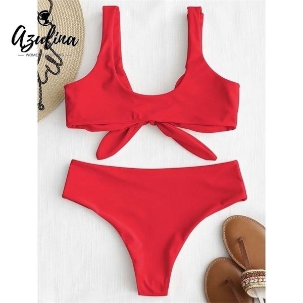 padded front knot beach summer sets women set solid color beachwear fashion two piece set y200319, White;black
padded front knot beach summer sets women set solid color beachwear fashion two piece set y200319, White;black