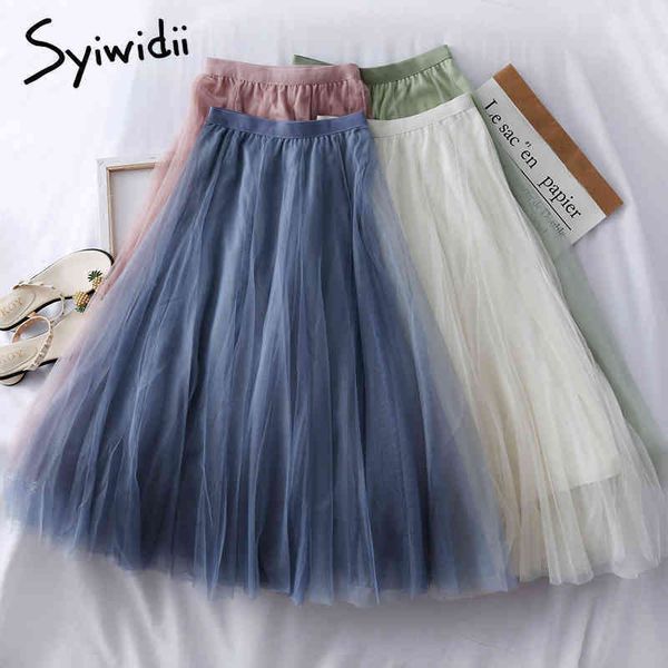elastic high waist mesh women midcalf casual aline solid white pink spring summer korean fashion skirt 210415, Black
elastic high waist mesh women midcalf casual aline solid white pink spring summer korean fashion skirt 210415, Black