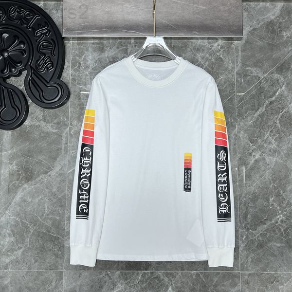 women's t-shirt designer 22 spring and summer new rainbow gradient color block sanskrit printing full function long sleeve tee men', White
women's t-shirt designer 22 spring and summer new rainbow gradient color block sanskrit printing full function long sleeve tee men', White