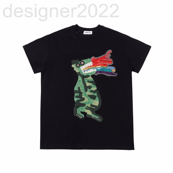 women's t-shirt designer rainbow dinosaur spring and summer loose embroidery paste cloth round neck cotton short sleeve complexion temp, White
women's t-shirt designer rainbow dinosaur spring and summer loose embroidery paste cloth round neck cotton short sleeve complexion temp, White
