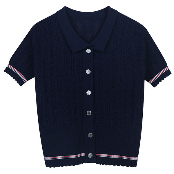 50 2022 summer kint cardigan short sleeve lapel neck brand same style sweater white blue plaid luxury womens clothes mingmei, White;black
50 2022 summer kint cardigan short sleeve lapel neck brand same style sweater white blue plaid luxury womens clothes mingmei, White;black