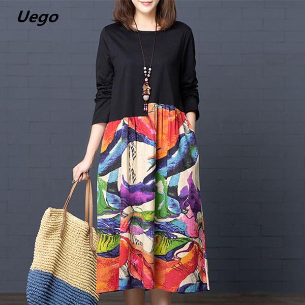 long sleeve spring dress patchwork cotton linen loose print tie dye vintage female autumn midi casual, Black;gray
long sleeve spring dress patchwork cotton linen loose print tie dye vintage female autumn midi casual, Black;gray