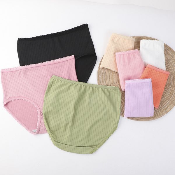 women briefs underwear soft skin cotton underwear, Black;white