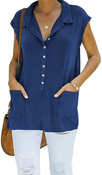 & tees women's casual jacket button front pocket t shirt short sleeve sleeveless belted summer, White
& tees women's casual jacket button front pocket t shirt short sleeve sleeveless belted summer, White