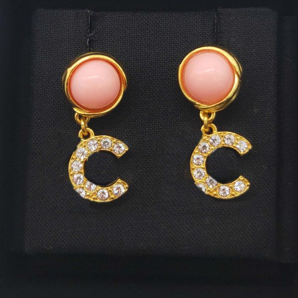 2022 charm drop earring with pink beads and sparkly diamond for women wedding jewelry gift have box stamp ps4296a, Golden
2022 charm drop earring with pink beads and sparkly diamond for women wedding jewelry gift have box stamp ps4296a, Golden