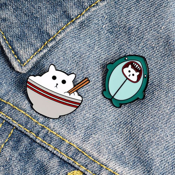cartoon student cat in shark brooch bowl chopsticks kitten enamel corsage badges bag cowboy scarf clothes animals lapel pins brooches access, Gray
cartoon student cat in shark brooch bowl chopsticks kitten enamel corsage badges bag cowboy scarf clothes animals lapel pins brooches access, Gray