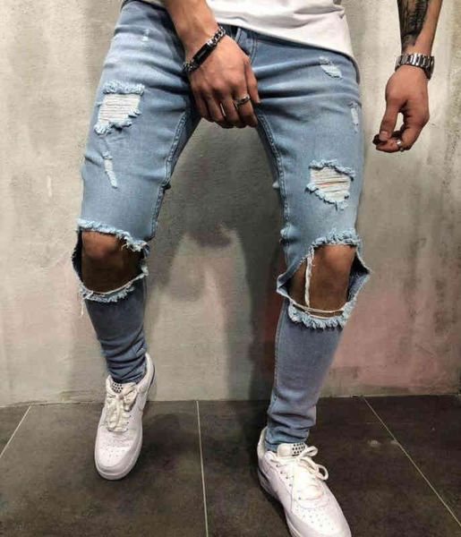 men's jeans street fashion brand hole men's personality slim leggings high elastic jeans 3v6h, Blue
men's jeans street fashion brand hole men's personality slim leggings high elastic jeans 3v6h, Blue