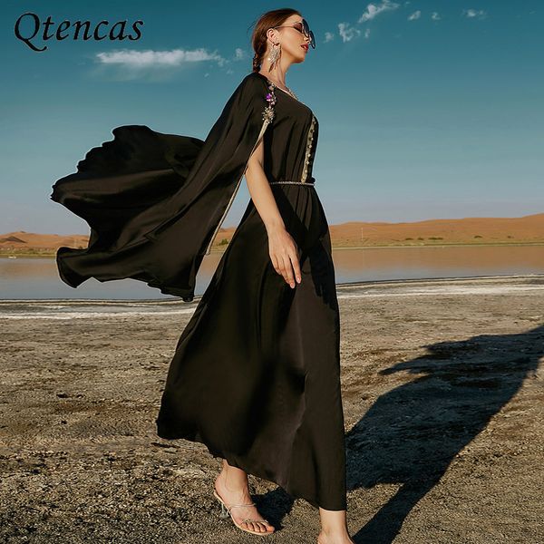handwork diamond morocco kaftan fake 2-piece long arabic satin abaya dubai party evening black muslim dress sfifa braids galabia, Red
handwork diamond morocco kaftan fake 2-piece long arabic satin abaya dubai party evening black muslim dress sfifa braids galabia, Red