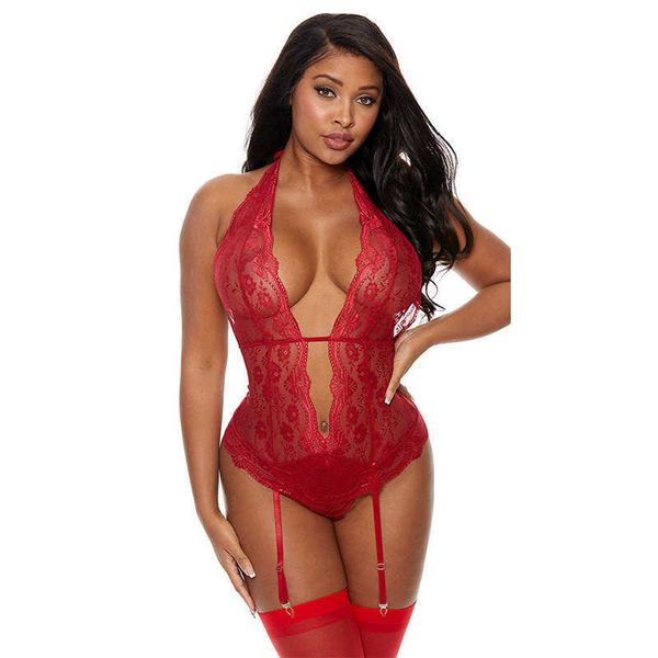 lingerie high sense hanging neck lace up pure desire to seduce women in backless lace jumpsuit, Black;white
lingerie high sense hanging neck lace up pure desire to seduce women in backless lace jumpsuit, Black;white