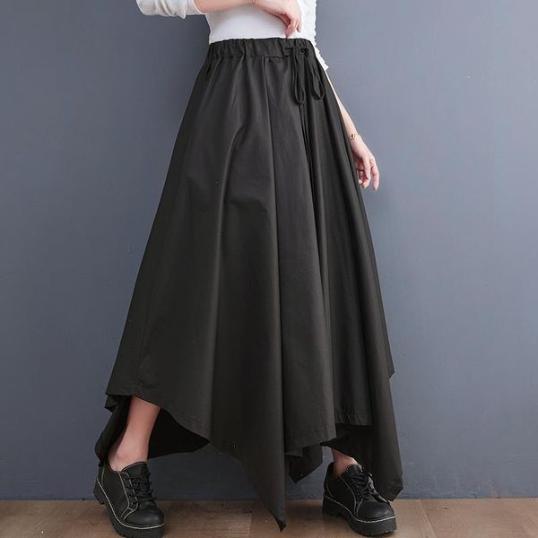 japanese style high waist black wide leg pants irregular individuality street fashion women casual summer culottes, Black;white
japanese style high waist black wide leg pants irregular individuality street fashion women casual summer culottes, Black;white