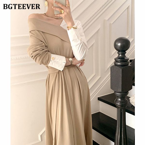 bgteeevr stylish v-neck patchwork women a-line dress chic full sleeve lace-up long female dress elegant spring dress vestidos, Black;gray
bgteeevr stylish v-neck patchwork women a-line dress chic full sleeve lace-up long female dress elegant spring dress vestidos, Black;gray