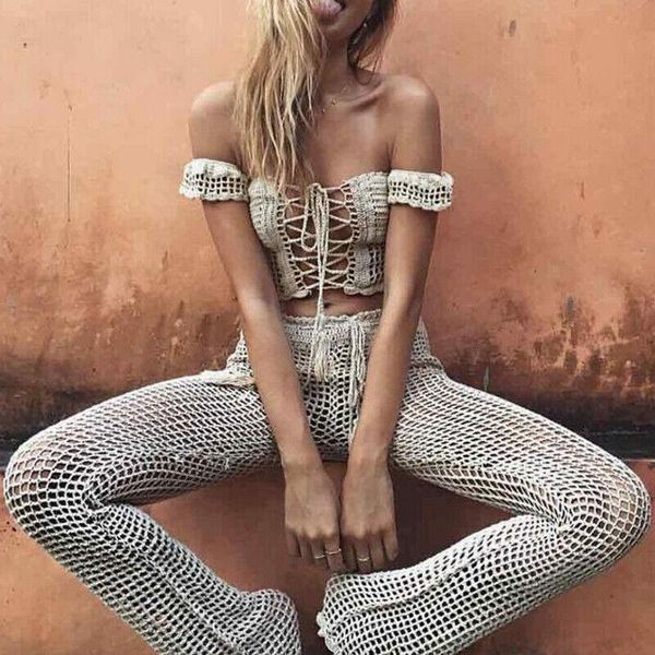 women's swimwear women summer beach cover up fishnet pants bathing suit solid color knitting hollow out casual clubwear, White;black
women's swimwear women summer beach cover up fishnet pants bathing suit solid color knitting hollow out casual clubwear, White;black
