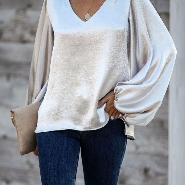 women v neck lantern sleeve casual blouse workwear ladies long sleeve solid loose blouses blusas femininas elegante y200402, White
women v neck lantern sleeve casual blouse workwear ladies long sleeve solid loose blouses blusas femininas elegante y200402, White