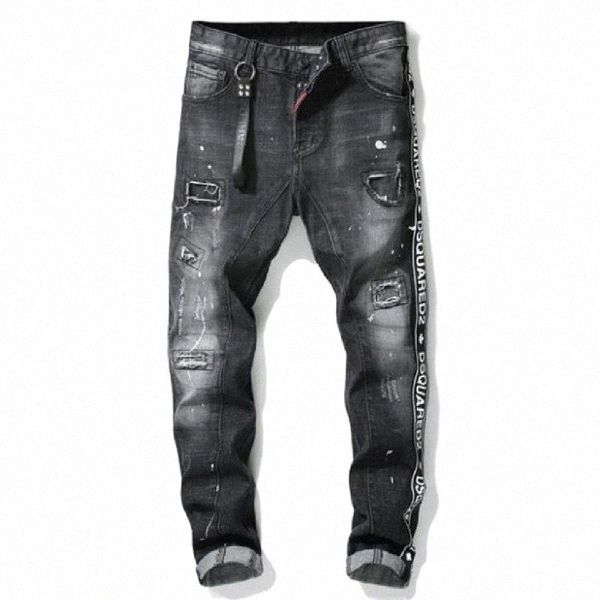 spring tattered splash-ink patchwork men slim stretch jeans black tight hip-hop pants european american fashion ripped men's n9li#, Blue
spring tattered splash-ink patchwork men slim stretch jeans black tight hip-hop pants european american fashion ripped men's n9li#, Blue