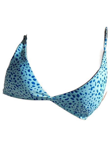 dalmatian print triangle bikini k0q1#, White;black