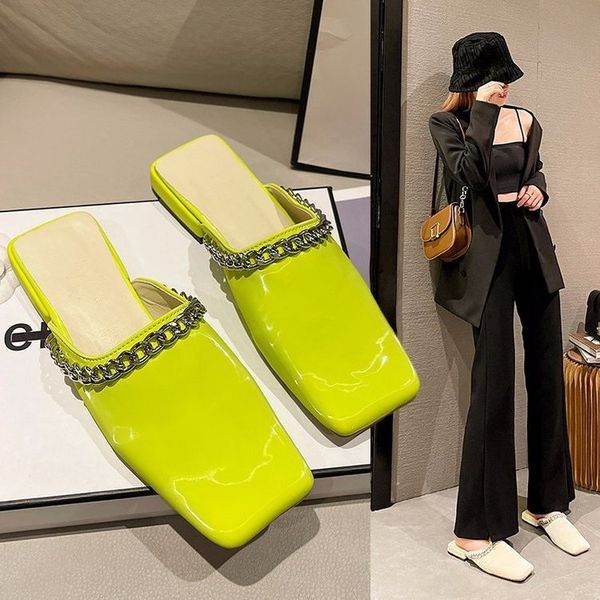 2022 summer new european goods net red ins green baotou half shoes for women to go out and wear square head lazy slippers, Black
2022 summer new european goods net red ins green baotou half shoes for women to go out and wear square head lazy slippers, Black