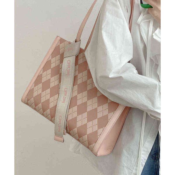 shoulder bag large capacity women's new niche rhombic printing handbag high texture one shoulder tote bag 220421
shoulder bag large capacity women's new niche rhombic printing handbag high texture one shoulder tote bag 220421