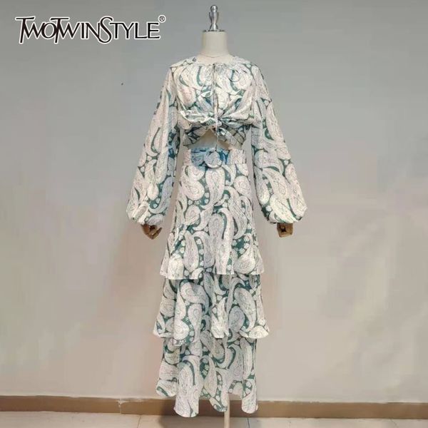 print elegant two piece set for women o neck lantern long sleeve shirt high waist sashes midi skirts female sets 210423, White
print elegant two piece set for women o neck lantern long sleeve shirt high waist sashes midi skirts female sets 210423, White