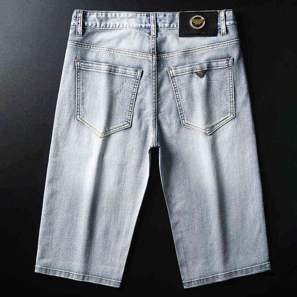 denim brand midpants men's summer thin cropped shorts elastic straight tube light luxury grey white breeches, Blue
denim brand midpants men's summer thin cropped shorts elastic straight tube light luxury grey white breeches, Blue