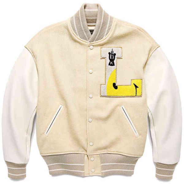 heavy fabric kapital cardigan baseball jacket men women coat leather sleeve streetwear jackets t220728, Black;brown
heavy fabric kapital cardigan baseball jacket men women coat leather sleeve streetwear jackets t220728, Black;brown