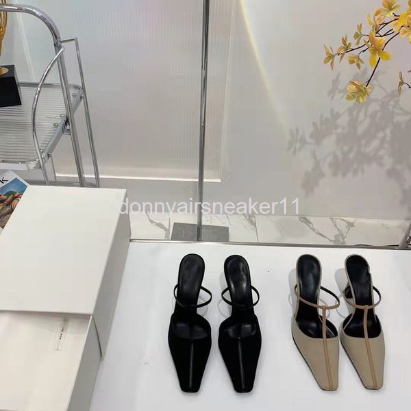 slippers spring and summer minimalist leather baotou high-heeled slippers sandals french muller women's shoes, Black
slippers spring and summer minimalist leather baotou high-heeled slippers sandals french muller women's shoes, Black