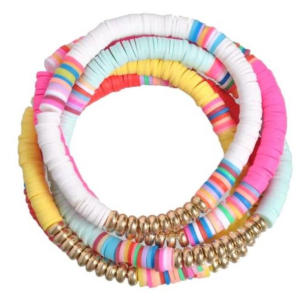 link chain colorf sliced clay bracelets handmade rainbow polymer elastic rope amgvy, Black
link chain colorf sliced clay bracelets handmade rainbow polymer elastic rope amgvy, Black
