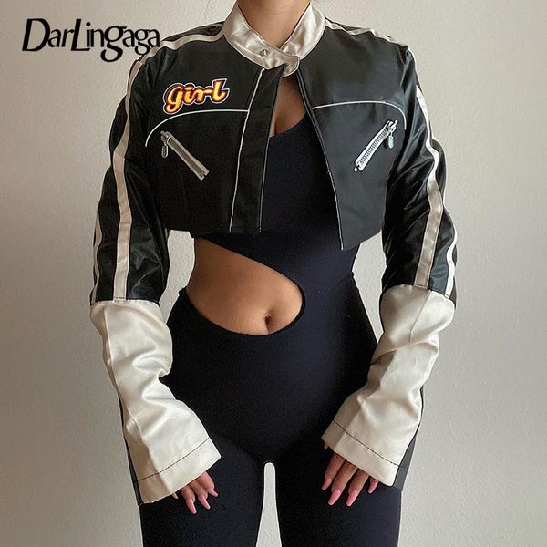 darlingaga streetwear punk style patchwork cropped pu leather jacket women zipper autumn winter jacket contrast color basic coat, Black;gray
darlingaga streetwear punk style patchwork cropped pu leather jacket women zipper autumn winter jacket contrast color basic coat, Black;gray