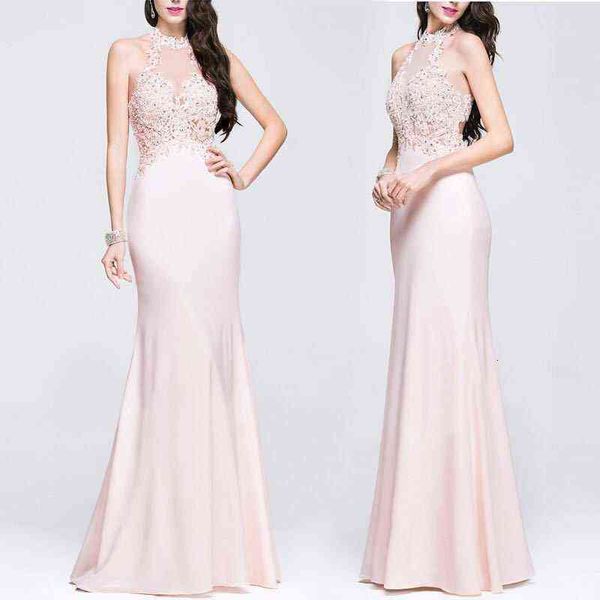 prom luxury designer women's dresses 2022 autumn and winter bridal bridmaid dresses sleevel neck hanging lace evening long dresses, Black
prom luxury designer women's dresses 2022 autumn and winter bridal bridmaid dresses sleevel neck hanging lace evening long dresses, Black