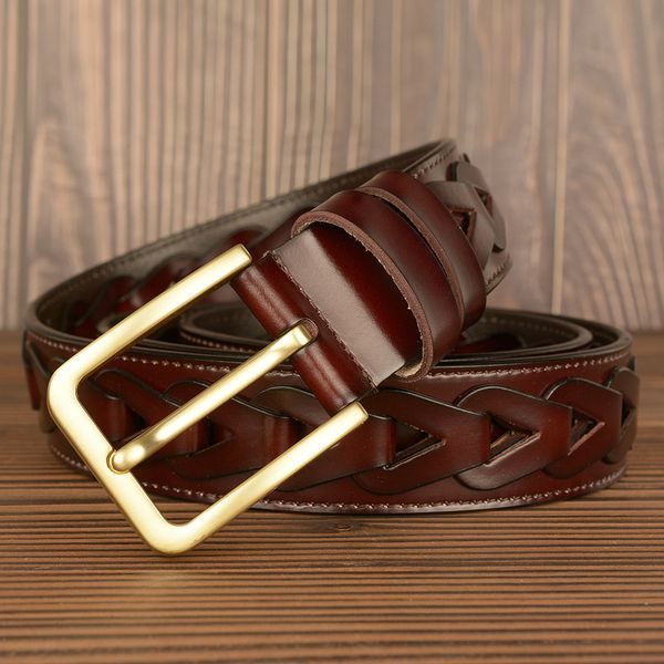 new leather men's belt 36mm imitation copper buckle fashion personality braided belts casual gift gold silver belts for women designer, Black;brown
new leather men's belt 36mm imitation copper buckle fashion personality braided belts casual gift gold silver belts for women designer, Black;brown