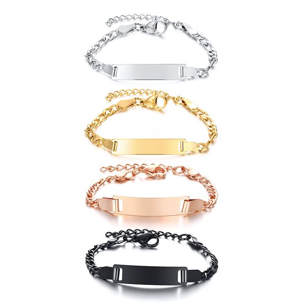 children's bracelet chain stainless steel blank id bracelets for kid's baby student boy girls adjustable lenght 12cm+3cm silver/ g, Black
children's bracelet chain stainless steel blank id bracelets for kid's baby student boy girls adjustable lenght 12cm+3cm silver/ g, Black
