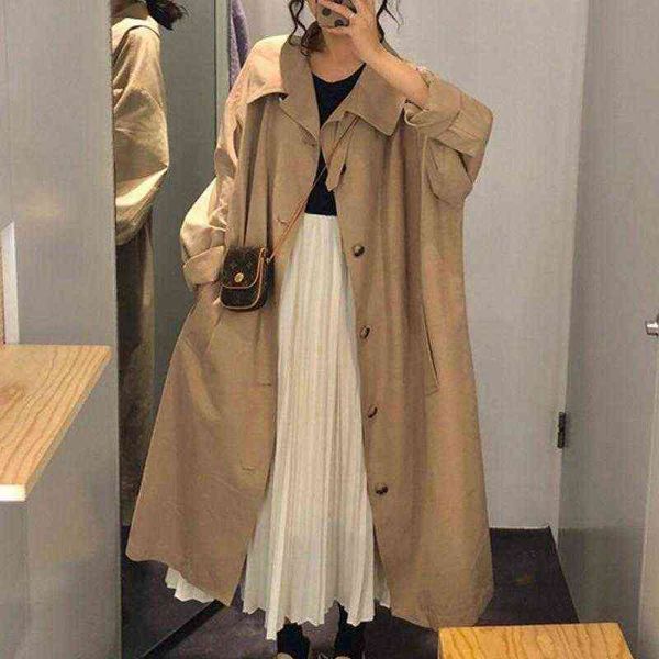 women's trench coats women solid single breasted long plus size 3xl loose autumn korean style leisure simple ulzzang harajuku t220811, Tan;black
women's trench coats women solid single breasted long plus size 3xl loose autumn korean style leisure simple ulzzang harajuku t220811, Tan;black