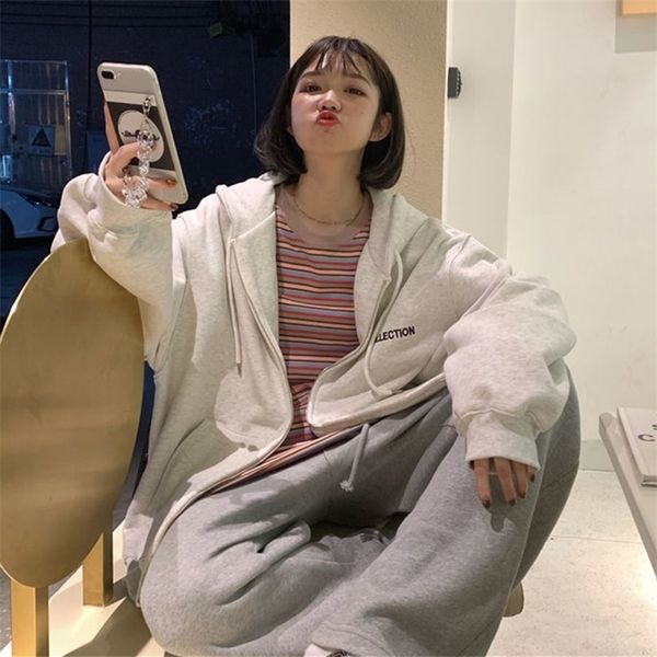 zip-up harajuku hoodies women loose casual sweatshirt korean style streetwear oversized hooded plus size outerwear 201203, Black
zip-up harajuku hoodies women loose casual sweatshirt korean style streetwear oversized hooded plus size outerwear 201203, Black
