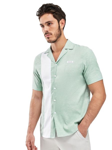 men colorblock letter patched detail shirt z3lc#, White;black