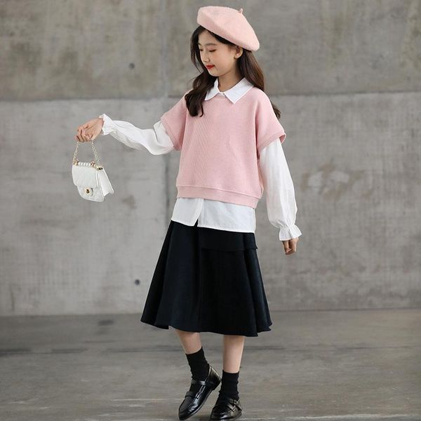 clothing sets children's sweater suit girl's3 pieces autumn winter big children 10years 12years long-sleeved shirt vest skirt set, White
clothing sets children's sweater suit girl's3 pieces autumn winter big children 10years 12years long-sleeved shirt vest skirt set, White