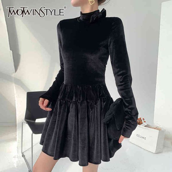 velour black dress for women stand collar long sleeve high waist elegant mini dresses female fashion clothing 210423, Black;gray
velour black dress for women stand collar long sleeve high waist elegant mini dresses female fashion clothing 210423, Black;gray