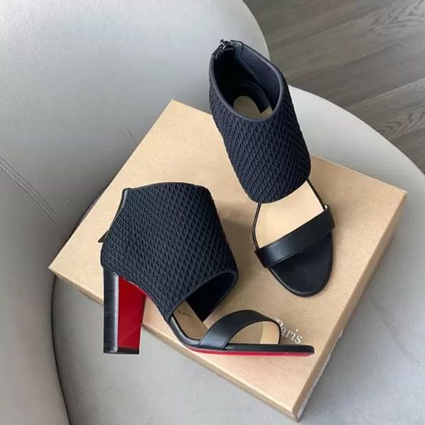 summer designer sandal sandal boot women ankle boots high heel georgette mesh knit leather open toe sandals reds-sole heeled pumps 35-43, Black
summer designer sandal sandal boot women ankle boots high heel georgette mesh knit leather open toe sandals reds-sole heeled pumps 35-43, Black