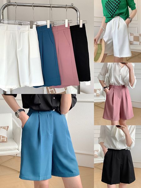 women's shorts solid washed cotton wide leg blue pink khaki 2022 summer korean style slim high waist women pant, White;black
women's shorts solid washed cotton wide leg blue pink khaki 2022 summer korean style slim high waist women pant, White;black