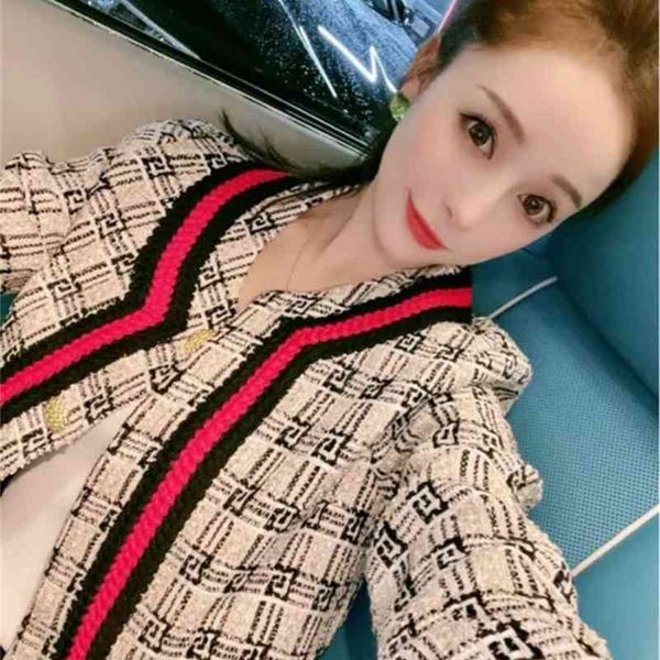 women's two piece pants plaid contrast color coat women's french short xiaoxiang knitting celebrity long sleeved yeih, White
women's two piece pants plaid contrast color coat women's french short xiaoxiang knitting celebrity long sleeved yeih, White