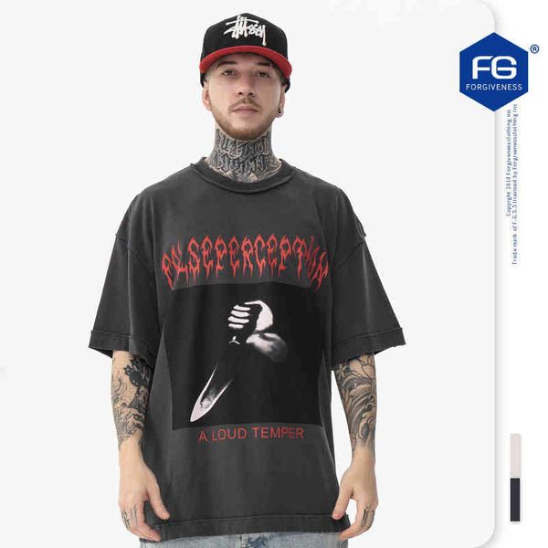 men's t-shirts fg menswear spring and summer fashion brand washing dagger printing high street damage loose short sleeve t-shirt men q4, White;black
men's t-shirts fg menswear spring and summer fashion brand washing dagger printing high street damage loose short sleeve t-shirt men q4, White;black