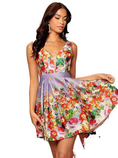 mesh insert plicated detail allover floral print dress j9si#, Black;gray
mesh insert plicated detail allover floral print dress j9si#, Black;gray