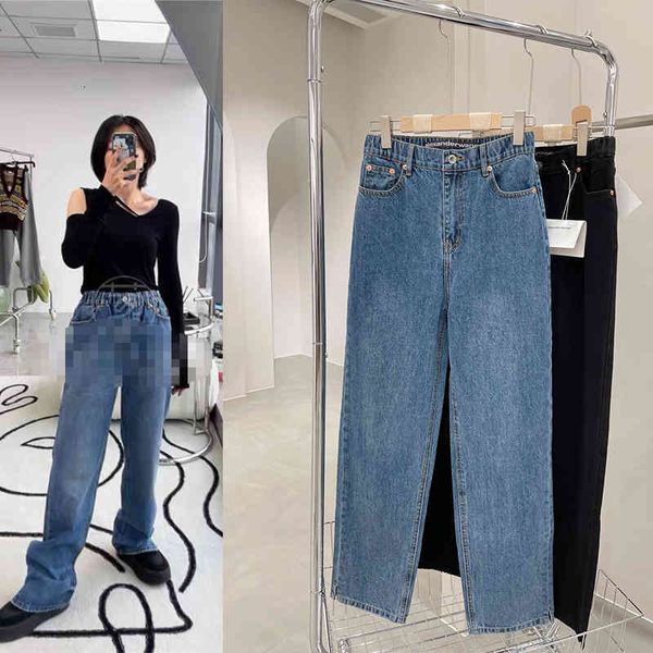 women's jeans d wang elastic waist loose straight tube used jeans women's yuan, Blue
women's jeans d wang elastic waist loose straight tube used jeans women's yuan, Blue