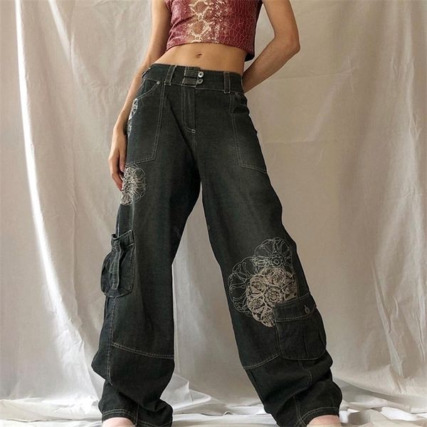 retro graphic print y2k baggy jeans women grunge pants high waist cargo denim trousers streetwear casual loose sweatpants 220402, Blue
retro graphic print y2k baggy jeans women grunge pants high waist cargo denim trousers streetwear casual loose sweatpants 220402, Blue