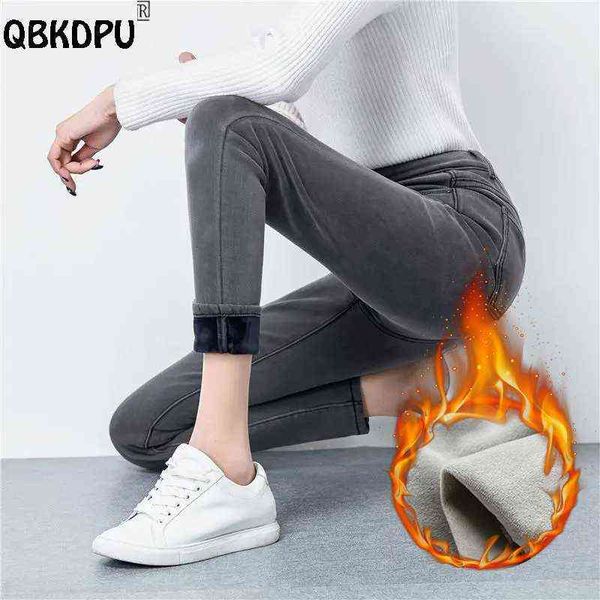 winter plus velvet skinny jeans women warm thick denim pants solid color vintage fleece vaqueros autumn basic cowboy leggings l220726, Blue 
winter plus velvet skinny jeans women warm thick denim pants solid color vintage fleece vaqueros autumn basic cowboy leggings l220726, Blue