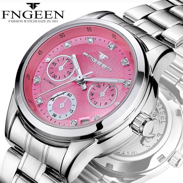 new women's luxury silver mechanical watch women watches auto date automatic watch ladies watch clock montre femme reloj relogio, Slivery;brown
new women's luxury silver mechanical watch women watches auto date automatic watch ladies watch clock montre femme reloj relogio, Slivery;brown
