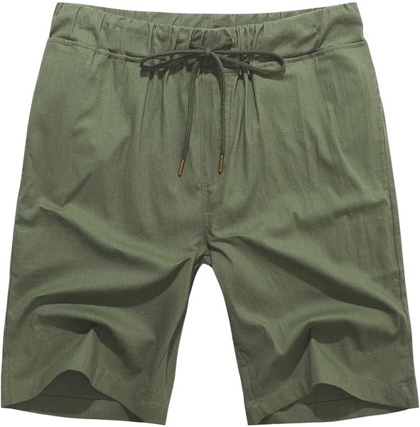 men's linen casual classic fit short drawstring summer beach shorts with pockets 19vo#, White;black
men's linen casual classic fit short drawstring summer beach shorts with pockets 19vo#, White;black