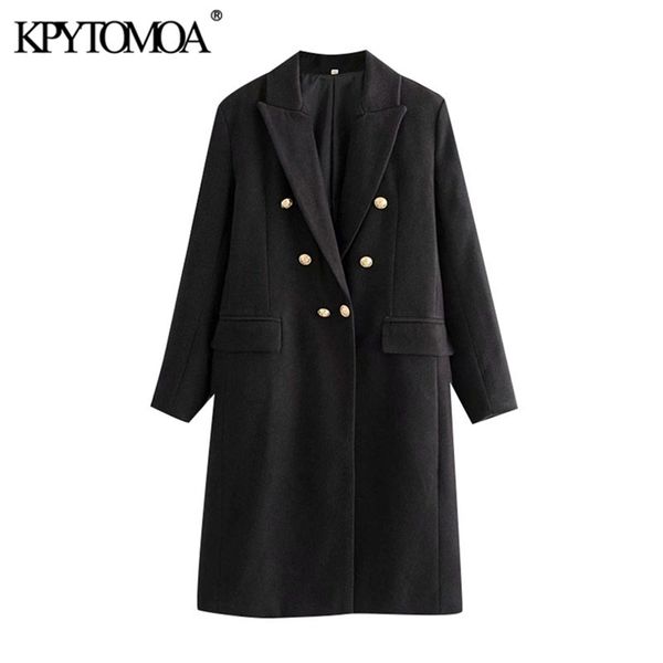 kpytomoa women fashion with metal buttons woolen coat vintage long sleeve back vents female outerwear chic 201222, Black
kpytomoa women fashion with metal buttons woolen coat vintage long sleeve back vents female outerwear chic 201222, Black