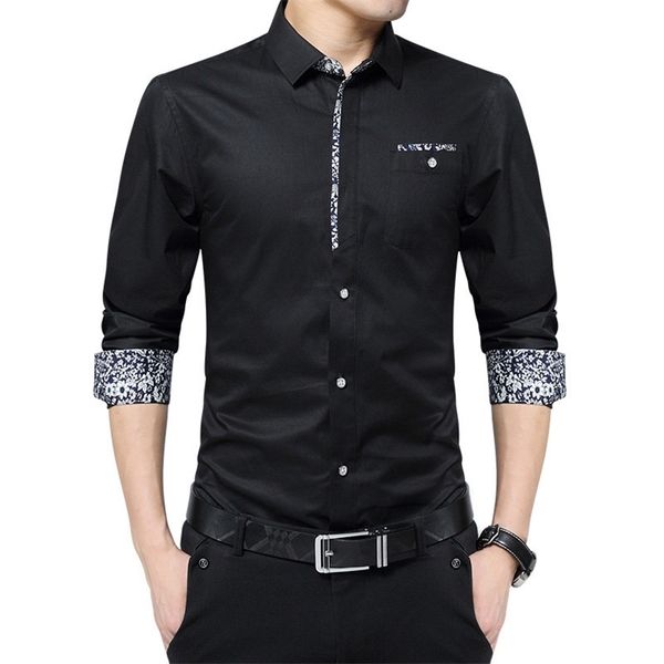 autumn new men's shirt casual slim fit cotton longsleeved lapel floral white black men's shirts 5xl men's clothes 210412
autumn new men's shirt casual slim fit cotton longsleeved lapel floral white black men's shirts 5xl men's clothes 210412