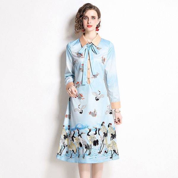 100% polyester elegant women vintage printing dress 2022 summer new turn-down colllar sashes sliming vestidos high street wear, Black;gray
100% polyester elegant women vintage printing dress 2022 summer new turn-down colllar sashes sliming vestidos high street wear, Black;gray